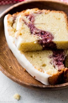 Deliciously moist and buttery pound cake with a thick raspberry swirl! Topped with icing and SO EASY to make! Raspberry Swirl Pound Cake, Swirl Pound Cake, Buttery Pound Cake, Cake Raspberry, Easy Icing, Dessert Breads, Sallys Baking, Swirl Cake, Sally's Baking