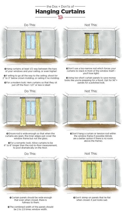 How High Should we Hang Curtain Rods on an 8 ft Ceiling Hanging Curtains Short Ceiling, No Pole Curtains, Short Length Curtains Living Rooms, Ikea Curtain Hack Bedroom, Hang Curtains No Drill, Spacing For Curtain Rings, Curtains On Each Side Of Fireplaces, Short Curtain Hanging Guide, Hanging Curtains French Doors