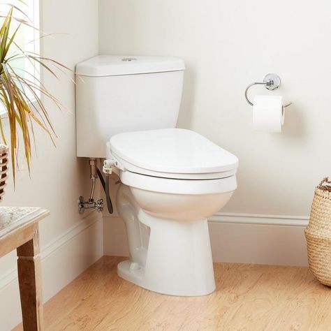 Bidet Buying Guide | Signature Hardware Natural Wood Bathroom Vanity, Teak Vanity, Corner Toilet, Wall Mount Sinks, Elongated Toilet Seat, Wood Bathroom Vanity, Elongated Toilet, Bidet Toilet, White Vanity Bathroom