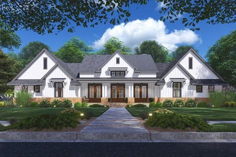 AD House Plans on Instagram: “🌟Brand New!🌟 Architectural Designs 4-Bedroom Modern Farmhouse Plan #16918WG with three covered outdoor living spaces! 🏡 (𝙇𝙄𝙉𝙆 𝙄𝙉 𝘽𝙄𝙊 𝙛𝙤𝙧…” Southern Style House Plans, Pelan Rumah, Farmhouse Style House Plans, Farmhouse House, Farmhouse Plan, House Plans Farmhouse, Modern Farmhouse Plans, Country House Plans, Best House Plans