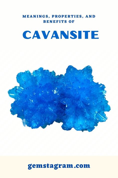 Cavansite Crystal, Healing Crystals For You, Crystal Stones, Gem Stones, Healing Crystals, Rocks And Crystals, Crystals And Gemstones, Facts About, Stones And Crystals