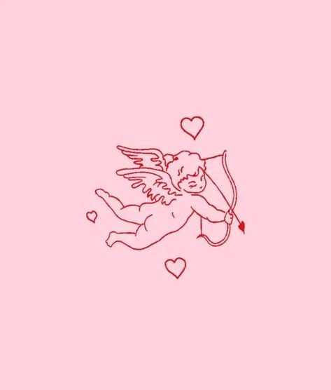 Cupid Illustration Cute, Lovecore Tattoo, Lovecore Aesthetic Pink, Ethereal Tattoo Sleeve, Coquette Illustration, Lovecore Art Drawing, Cupid Illustration, Cupid Aesthetic, Cupid Graphic