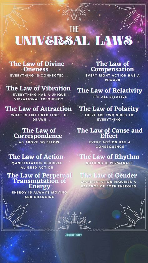 All The Laws Of The Universe, The Law Of Universe, Becoming One With The Universe, The Power Of The Universe, 12 Universal Laws Tattoo, Laws Of Witchcraft, 13 Laws Of The Universe, The 12 Laws Of Karma, How To Give Back To The Universe