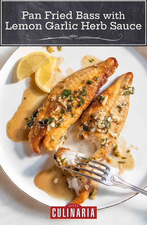 A simple recipe for an extraordinary dinner, Kevin Belton's pan-fried bass is super quick to whip up on a busy weeknight. #panfriedbass #friedfish #lemonbass