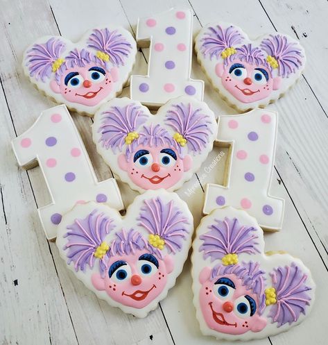 Abby Cadabby Cookies, Elmo And Abby Cadabby Birthday Party, Abby Cadabby Birthday Party Ideas, Abby Cadabby Cake, Abby Cadabby Birthday, Abby Cadabby Party, Cookie Monster Birthday Party, Cookie Monster Birthday, Elmo And Cookie Monster