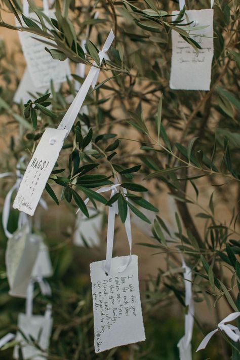 Wishing Tree Guest Book, Wedding Wishing Tree Ideas, Wish Tree Wedding, Wedding Wishing Tree, Wedding Guest Wishes Ideas, Wishing Wall Ideas, Olive Tree Wedding Ceremony, Wish Tree Ideas, Olive Tree Wedding Decor