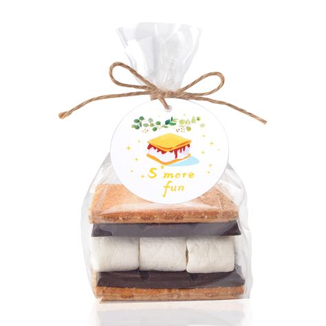 PRICES MAY VARY. Desigend for displaying goods: These bottom gusset bags with a S'mores fun tag attached, are a stylish way to display your baked goods and party favors for a stylish look! Efficient suit：There are 100 S'more fun bags in the set, 100 matching S'more fun tags and a 65ft twine, enough to meet your different needs, this set is a versatile choice to dress up your snacks, bakery, crafts. Size：This cello cellophane is propelled by 3 inches bottom gussets, measures approximately 5.9 x 6 Happy Camper Birthday Party, Smores Kits, Campfire Party, Smores Cookies, Harvest Party, Camping Birthday, Camping Party, Fall Party, Bake Sale