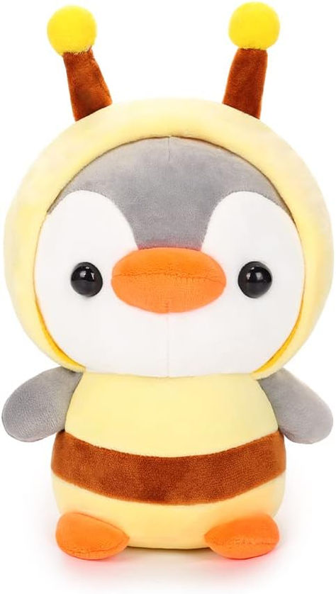 Seyomi Penguin Plush in Bee Costume, Soft Plushies Stuffed Animal Toy Gift for Kids and Lovers Penguin Plushie Icon, Plushie Penguin, Cute Penguin Plush, Cute Penguin Stuffed Animal, Plush Penguin, Bee Costume, Cute Penguins, Toys Gift, Clothes Gift