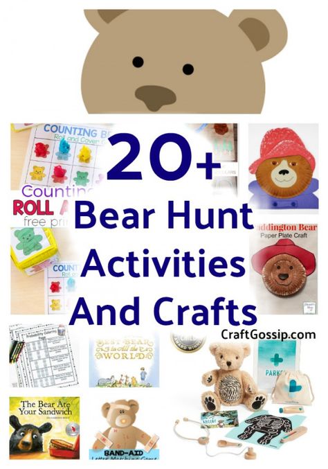 20+ We Are Going On A Bear Hunt Crafts And Activities Craft Paper Flowers, Going On A Bear Hunt, Counting Bears, Picnic Activities, Teddy Bear Crafts, Bear Hunt, Bears Game, Rainy Day Crafts, Bear Card