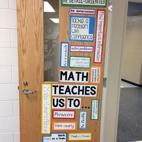 Looking forward to welcoming students to my math lab classroom next week! I ❤️ the door I created today. It is such a good reminder that teaching math is so much more than teaching math! #iteachmath #mathclassroom #classroomdecor #mathteacher #math Math Door, Math Bulletin Boards, High School Math Classroom, Math Lab, Math Classroom Decorations, Middle School Math Classroom, Welcome Students, Math Intervention, 8th Grade Math