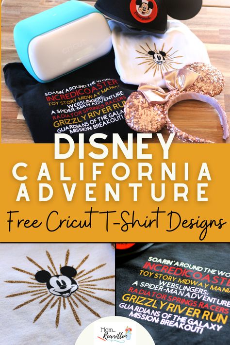 Love Disney California Adventure theme park? These beginner-friendly designs are perfect for Disneyland theme park travel or just representing DCA at home. Recreate these iron-on Cricut projects with step by step instructions and lots of photos to assist you while you craft! Free project files to recreate both of these Disney California inspired t-shirt designs. #Disneyland #DisneyCalifornia #California Adventure #DCA #DisneyShirt #Cricut #CricutProject #IronOn Disney California Adventure Shirts, California Adventure Shirts, Cricut Shirt Designs, Adventure Shirts, Disney California Adventure Park, Disney Printables, Disney 2024, Diy Designs, Love Disney