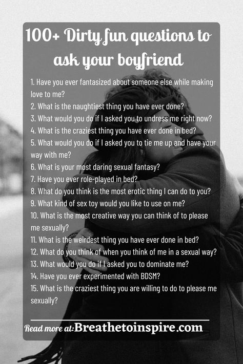 Cool Questions To Ask Your Boyfriend, Dares With Boyfriend, Dirty Innocent Questions, Dirty Questions To Ask A Guy List, Truth For Boyfriend, Ideas To Talk About With Your Boyfriend, Snapchat Question Game Dirty, Truth Questions For Boyfriend Over Text, Games To Play With Your Bf Over Text