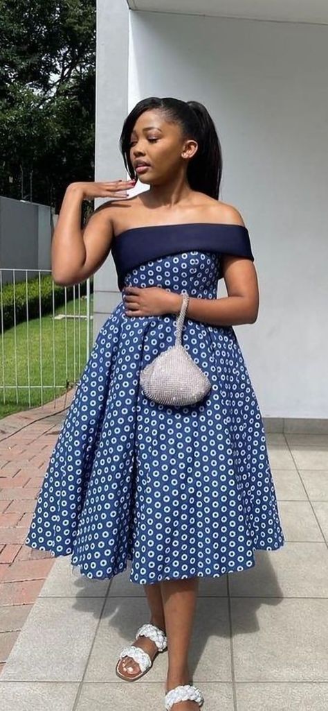 Setswana Traditional Dresses, Sotho Traditional Dresses, Chitenge Outfits, South African Traditional Dresses, African Bridal Dress, African Traditional Wear, African Attire Dresses, Shweshwe Dresses, Traditional African Clothing