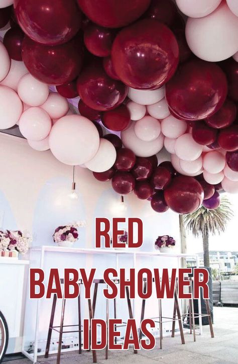 Red And Pink Baby Shower Theme, Red Baby Shower Ideas, Little Sweetheart Baby Shower Ideas, Valentines Baby Shower Ideas, February Baby Shower Themes, Quinceañera Decor, February Baby Showers, Red Baby Shower, Baby Shower Games Unique