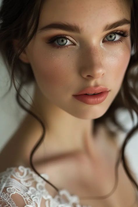 13  Natural Glam Makeup to Wow on Your Wedding Subtle Natural Wedding Makeup, Natural Makeup Looks Bridesmaid, Doe Eyed Wedding Makeup, Green Eyed Bridal Makeup, Makeup Ideas Wedding Natural, Fairy Princess Wedding Makeup, Romantic Bridesmaid Makeup, Earthy Glam Makeup, Wedding Makeup Elegant