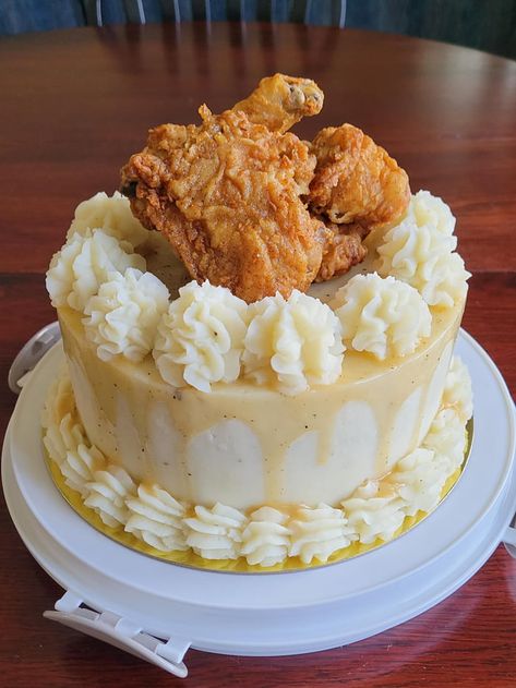 Fried Chicken Cake, Cornbread Cake, Meat Cake, Mashed Potato Cakes, Chicken Cake, Homemade Mashed Potatoes, Recipe Example, Chicken Food, Potato Cakes