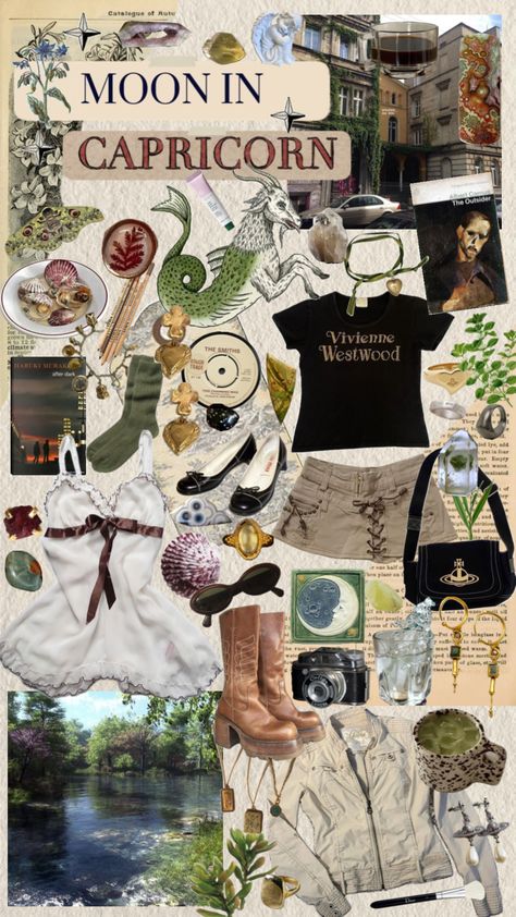 #outfitinspo #wallpaper #art #moodboards #inspo #capricornmoodboard #styleinspo #styleboard #zodiac #zodiacsign #capricorn #inspoboard #aestheticmoodboard #aestheticboard #aesthetic #moonsigns #capricornaesthetic Capricorn Moon Sign, Venus In Capricorn, Capricorn Aesthetic, Capricorn Art, Capricorn Rising, Niche Aesthetic, Venus Fashion, Y2k Outfit Ideas, Capricorn Moon