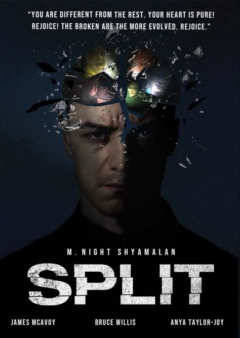 Movie Poster A4: Split Split Movie Poster, Design Ideas For Project, Split Movie, Ideas For Project, American Movies, Charles Xavier, Fav Movie, Horror Posters, Movies 2016