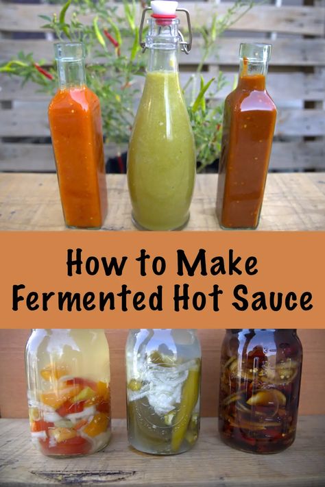 Fermented Hot Sauce Recipe, Fermented Hot Sauce, Fermented Vegetables Recipes, Recipes Sauces, Hot Sauce Recipe, Homemade Hot Sauce, Fermented Pickles, Habanero Hot Sauce, Kitchen Basics