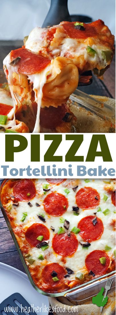 This Pizza Tortellini Bake couldn't be any easier or make more people around my dinner table happy! Tortellini Pizza Bake, Tortellini Pizza Casserole, Appetizers Tortellini, Pizza Tortellini, Tortellini Bake, Tortellini Recipes, Italian Appetizers, Main Course Recipes, Good Pizza