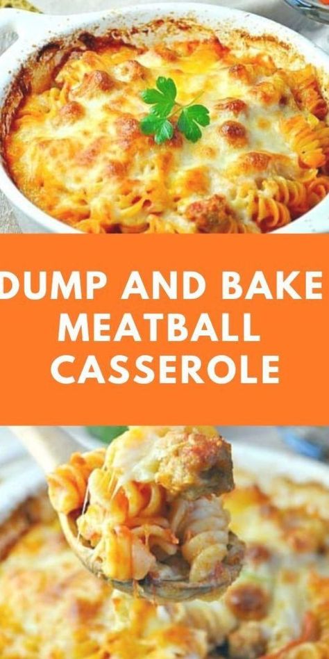 Casserole Meatball, Dump And Bake Meatball Casserole, Italian Thanksgiving, Meatball Casserole Recipe, Casserole Crockpot, Casserole Bake, Easy Supper Recipes, Dump And Bake, Recipes Protein