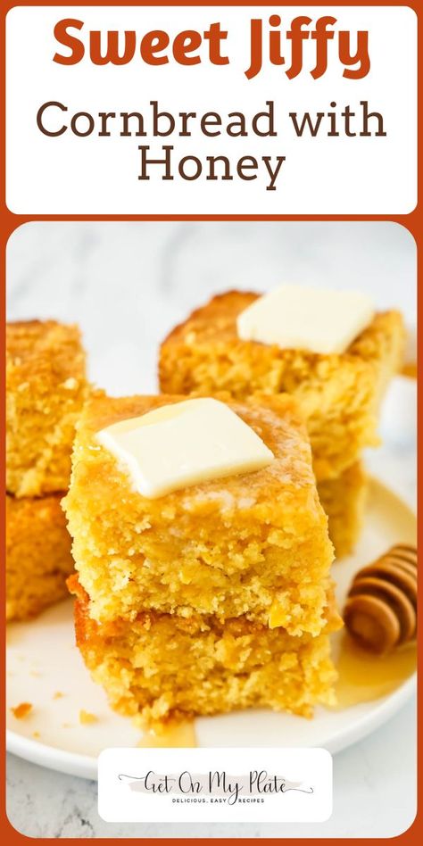 Sweet Jiffy Cornbread, Butter Cornbread Recipe, Cornbread With Honey, Jiffy Mix Recipes, Creamed Corn Cornbread, Jiffy Recipes, Honey Cornbread Muffins, Jiffy Cornbread Recipes, Cornbread Recipe Sweet