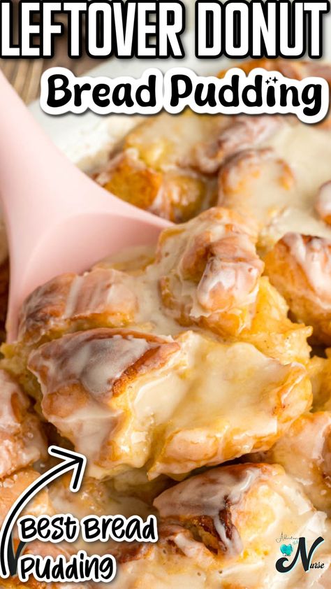 Transform day-old donuts into a decadent dessert with this Donut Bread Pudding! Soft, custardy, and topped with a luscious vanilla glaze, it's the ultimate comfort treat. Perfect for brunch or dessert, and so easy to make! 🍩✨ #DonutBreadPudding #DessertRecipes #EasyDesserts" Donut Hole Bread Pudding, Day Old Donuts What To Do With, Glazed Donut Bread Pudding, Donut Casserole, Doughnut Bread Pudding Recipe, Donut Bread Pudding Recipe, Doughnut Bread Pudding, Doughnut Bread, Bread Pudding Recipe Easy