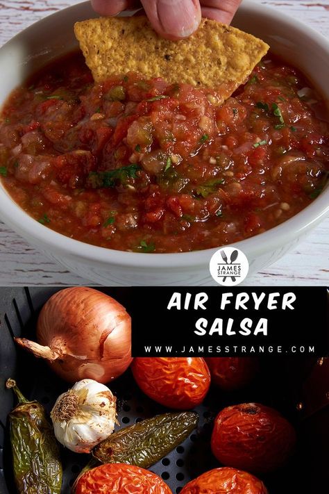 Air Fryer Salsa, Roasted Salsa Recipe, Filet Mignon Chorizo, Air Fryer Recipes Low Carb, Roasted Salsa, Air Fryer Recipes Snacks, Air Fried Food, Air Fryer Oven Recipes, Air Fry Recipes