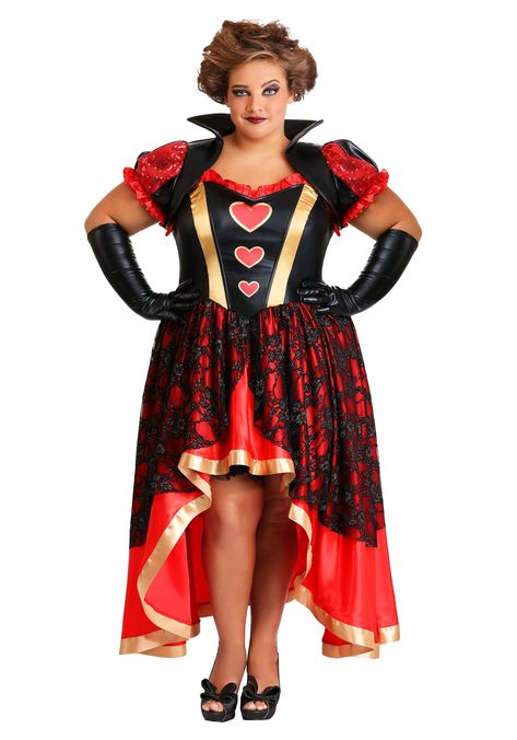 PRICES MAY VARY. Size: 6X COSTUME INCLUDES: This plus size Halloween costume includes a Queen of Hearts dress, a bolero style jacket, and a pair of black gloves. FROM THE FUN COMPANY: When it comes to designing costumes, our costume team aims to create unique, flattering, and quality outfits with the character details you love. We're sure you'll find that this Dark Queen of Hearts Costume is ready for diabolical Halloween fun! DETAILS THAT MATTER: You will love this costume's Wonderland like sty Dark Queen Of Hearts, Queen Of Hearts Dress, Long Black Gloves, Heart Costume, Queen Of Hearts Costume, Plus Size Costume, Plus Size Halloween Costume, Dark Queen, Bolero Dress