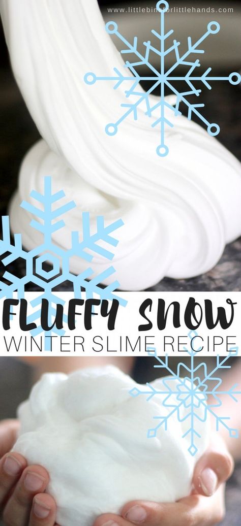 Magnetic Slime Recipe, Snow Slime Recipe, Winter Slime, Snowman Slime, Frozen Slime, Snow Slime, Cool Slime Recipes, Fluffy Slime Recipe, Sticky Slime