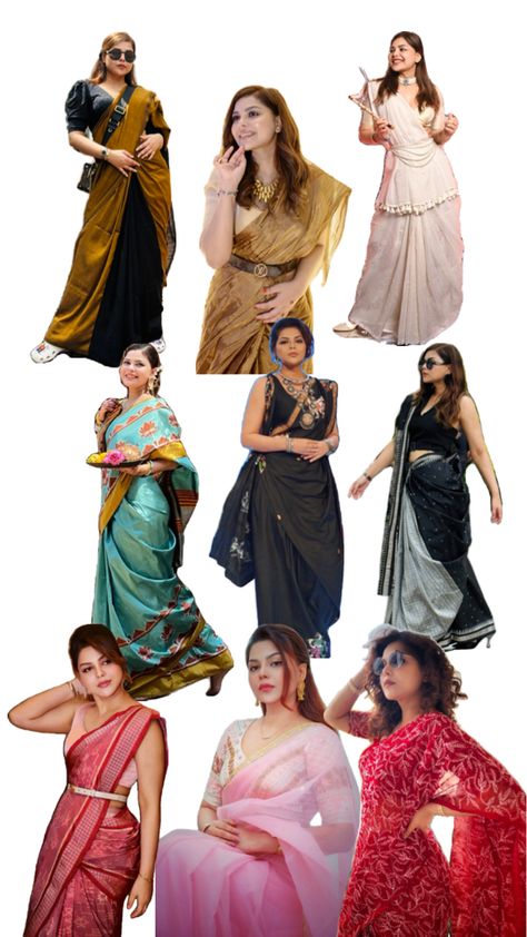 Saree, Ikkat Saree, high Fashion Saree, Royal Saree, Silk Saree, different minimalist easy saree look, brown, black, white, red, pink saree Saree Looks, Saree Look, My Last, Colour Palette, Mood Board, Saree