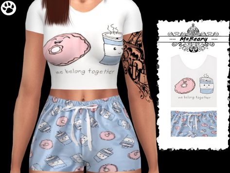 Enjoy this little pj set! (: Found in TSR Category 'Sims 4 Sets' Coffee Donut, Pj Outfit, Sims 4 Couple Poses, The Sims 4 Cabelos, Sims 4 Tsr, Sims 4 Black Hair, Red Plaid Dress, Sims 4 Toddler, Sims 4 Downloads