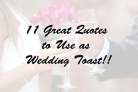 Attending a wedding is fun and everyone loves to eat, hop and enjoy the wedding but, all this fun vanishes as soon as you are asked to… Wedding Toast Quotes, Funny Wedding Toasts, Toast Quotes, Wedding Toast Samples, Wedding Quotes Funny, Quick Wedding, Wedding Toast, Wedding Quote, Love Quotes For Wedding