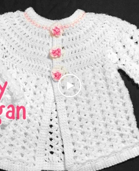 Crochet baby cardigan matinee coat or jacket  6-12 months fast and easy #103 Baby Jackets Pattern, Crochet Baby Jacket, Baby Cardigan Pattern, Baby Frock Pattern, Crochet Baby Cardigan, Easy Crochet Baby, Crochet Abbreviations