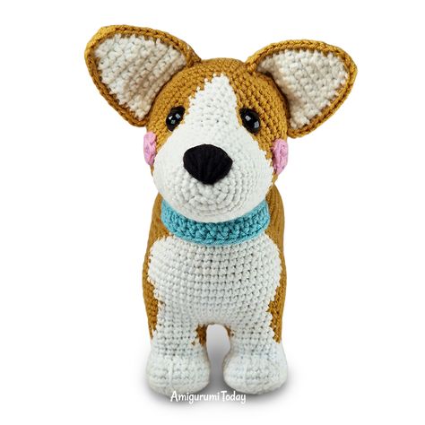 Crocheted Corgi Pattern, Amigurumi Corgi Pattern Free, Free Corgi Crochet Pattern, Corgi Crochet Pattern Free, Corgi Crochet Pattern, Amigurumi Corgi, Corgi Crochet, Crochet Corgi, Dog Crochet Pattern