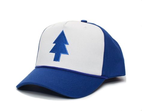 Dipper Pines Hat, Gravity Falls Costumes, Gravity Falls Merchandise, White Baseball Hat, Blue Pine, White Baseball Cap, Dipper Pines, Fashion Cap, Mesh Hat