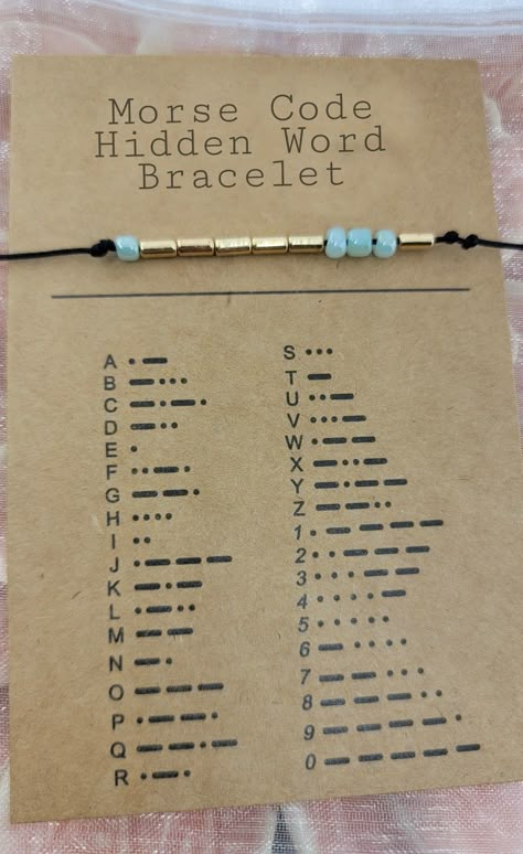 Beaded Bracelet Ideas, Bracelet Morse, Morse Code Words, Code Words, Morse Code Bracelets, Code Bracelets, Word Bracelet, Morse Code Bracelet, Diy Bracelet Designs