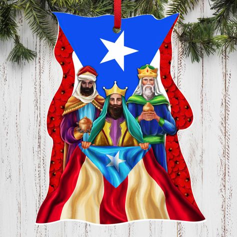 PRICES MAY VARY. PUERTO RICO CHRISTMAS GIFTS - These Puerto Rico Christmas gifts add a touch of Puerto Rican spirit to your Christmas tree decorations. Not only do they make stunning home decor, but also serve as beautiful Puerto Rico Christmas decorations, Puerto Rico souvenir gifts for women to celebrate the rich culture and traditions. PUERTO RICO ORNAMENTS - These Puerto Rico Christmas ornaments are a must-have for all proud Puerto Ricans. Keep your precious memories and sprinkle some Puerto Puerto Rico Christmas, Three Kings Day, Cozy Christmas Decor, Porto Rico, Christmas Hanging Decorations, Kings Day, Nativity Crafts, Christmas Nativity Scene, Christmas Ornaments Gifts