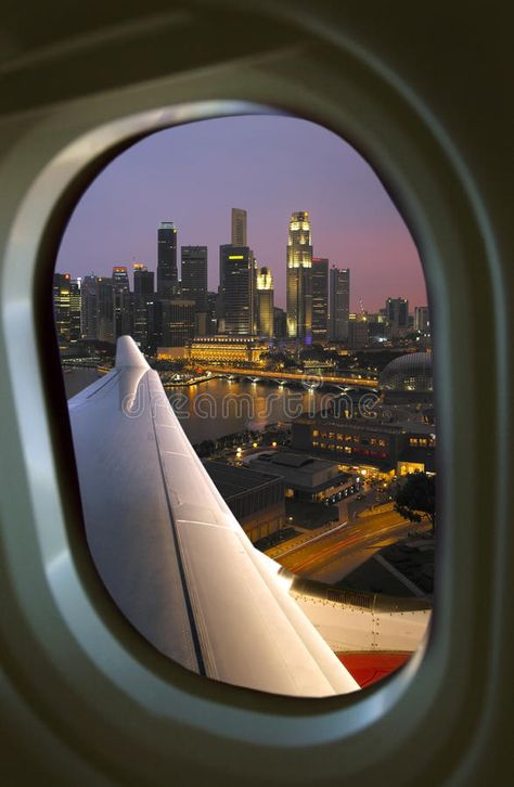 Singapore through Aircraft Window. View of central Singapore city through an air , #Sponsored, #Window, #View, #Singapore, #Aircraft, #central #ad Window At Night, Airplane Window View, Red Aesthetic Grunge, Singapore City, Airplane Window, Background Watercolor, Window View, Rich Life, Beautiful Places To Travel