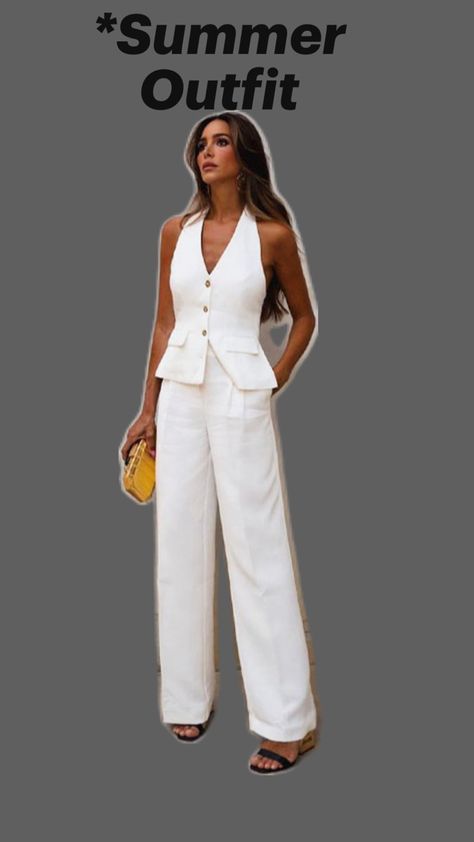 Vest Outfit White Vest Outfit, Vest Outfit, White Vest, Vest White, Vest Outfits, Outfits Women, Trend Setter, Fall Outfits, Summer Outfits