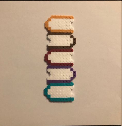 Book Bookmark - Perler bead. 5.5"H. Made by Reuben Friend Keychains, Perler Bead Designs, Melty Bead Designs, Book Bookmark, Hamma Beads Ideas, Easy Perler Bead Patterns, Easy Perler Beads Ideas, Beads Pattern, Hamma Beads