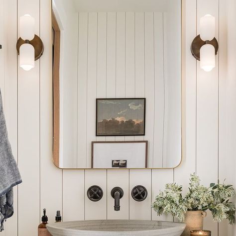 Pure Salt Interiors on Instagram: "The powder rooms from our #flinthillsproject ✨ whether it’s the sink, the vanity, or the mirror, each bathroom expresses its own unique personality through the materials and finishes—a statement look near the office, a coastal influence out by the pool, and traditional flair in the entry. If you needed encouragement to get creative in your own powder rooms, let this be it! No need to have every one the same—the fun begins where the similarity stops //

@vlentine⁣
.
⁣.
⁣#MyDomaine #dslooking #finditstyleit #calihomevibes #mycovetedhome #homewithrue #ihavethisthingwithtextiles #abmathome #interior4all #sodomino #ggathome #foundforaged #currentdesignsituation #mydecorvibe #makehomeyours #howyouhome #pocketofmyhome #luxurystyle #shelfie #makehomeyours #kitche Salt Interiors, Pure Salt Interiors, Flint Hills, Pure Salt, Powder Rooms, Powder Bath, The Mirror, Powder Room, The Pool