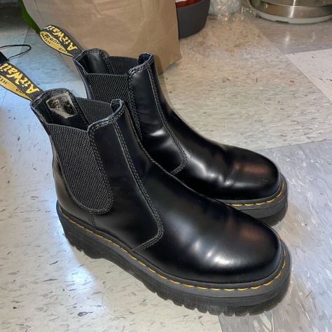 Black Doc Martin Platform Chelsea Boots. Size 7W/6M. Perfect condition. Chelsea Boots Doc Martens, Doc Marten Chelsea, Doc Martin, Platform Chelsea Boots, Doc Marten, Clothing Inspiration, Dr Martens Shoes, Martens Shoes, Doc Martens