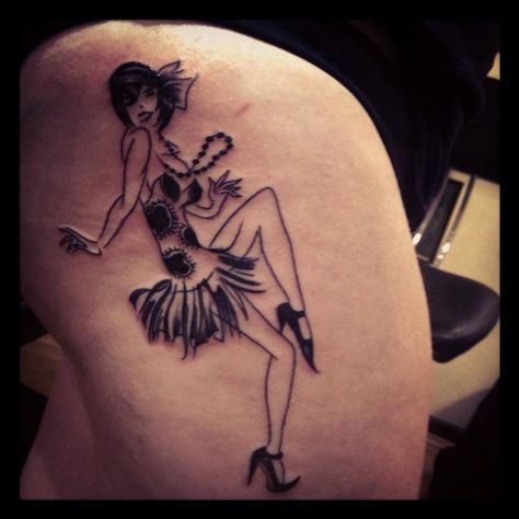 Flapper Tattoo, Dance Tattoo, Flapper Girl, Tattoo Cover-up, Tattoo Placement, Girl Tattoos, New Tattoos, Ink Tattoo, Tattoos For Women