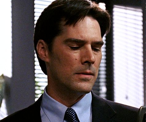 Aaron Hotchner in Criminal Minds season 1 Aaron Hotchner, Thomas Gibson, Crimal Minds, Father Figure, Male Face, Cutie Patootie, Face Claims, Television Show, Season 1