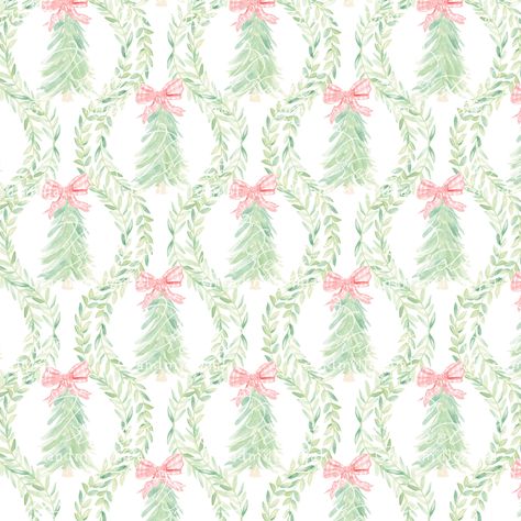 Love Shack Fancy Christmas Wallpaper, Christmas Wallpaper For Macbook Air, Watercolor Christmas Background, Christmas Slideshow Background, December Wallpaper Christmas, Christmas Pink Aesthetic, Bows Garland, Riley Sheehey, Bow Garland