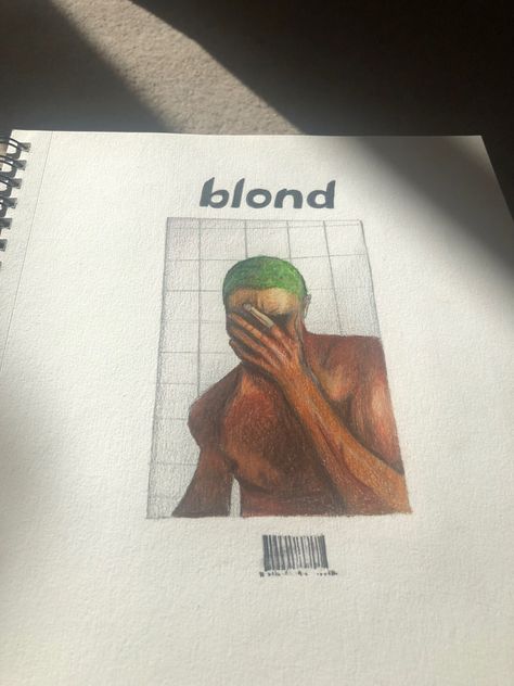 #frankocean #drawing #albumcoverart #blondalbum #colouredpencilart Blond Album Cover Drawing, Frank Ocean Drawing, Frank Ocean Blonde Album, Blonde Album, Frank Ocean Album, Wax Pastel, Cover Drawing, Colored Drawings, Ocean Drawing