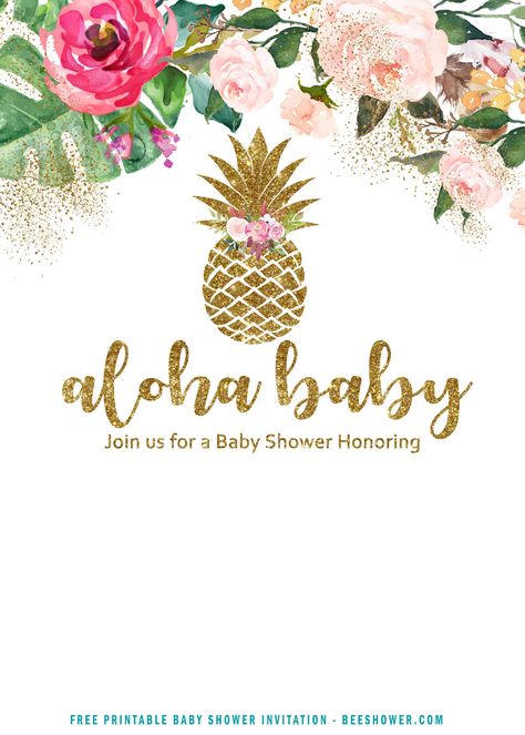 Nice FREE Printable Aloha Baby Shower Invitation Templates Diy Shaved Ice, Free Printable Baby Shower Invitations, Palm Tree Pictures, Planes Party, Edible Favors, Printable Baby Shower Invitations, Baby Shower Invitation, Shower Party, Baby Shower Parties