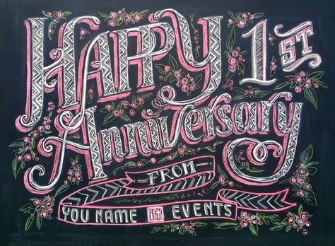 Happy Anniversary chalkboard print outs for You Name it Events designed by Andrea Casey www.andreacasey.com Anniversary Chalkboard Art, Chalkboard Fonts Alphabet, Anniversary Chalkboard, School Anniversary, Chalkboard Fonts, Blackboard Art, Chalkboard Print, Wedding Congratulations Card, Print Outs