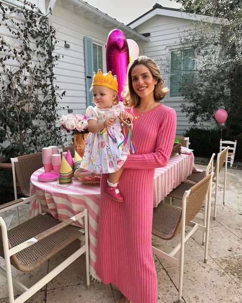 Julia Berolzheimer Daily Look featuring Julia wearing Lisa Yang dress. Loro Piana Sneakers, Birthday Party Outfit Women, Teen Mum, Lisa Yang, Julia Berolzheimer, Party Outfits For Women, Mum Fashion, Baby Dedication, Classic Girl